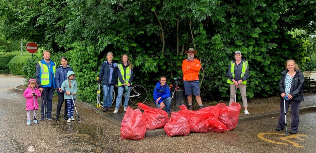 Litter pickers at Swam Meadow